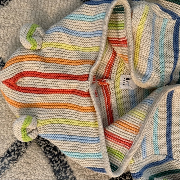 GAP Bear Ear Rainbow Stripes Sweater - Picture 2 of 3